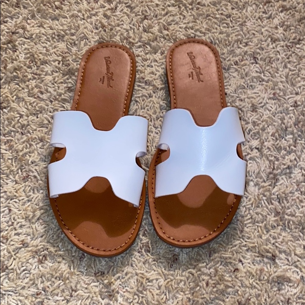 White Slide on Sandals